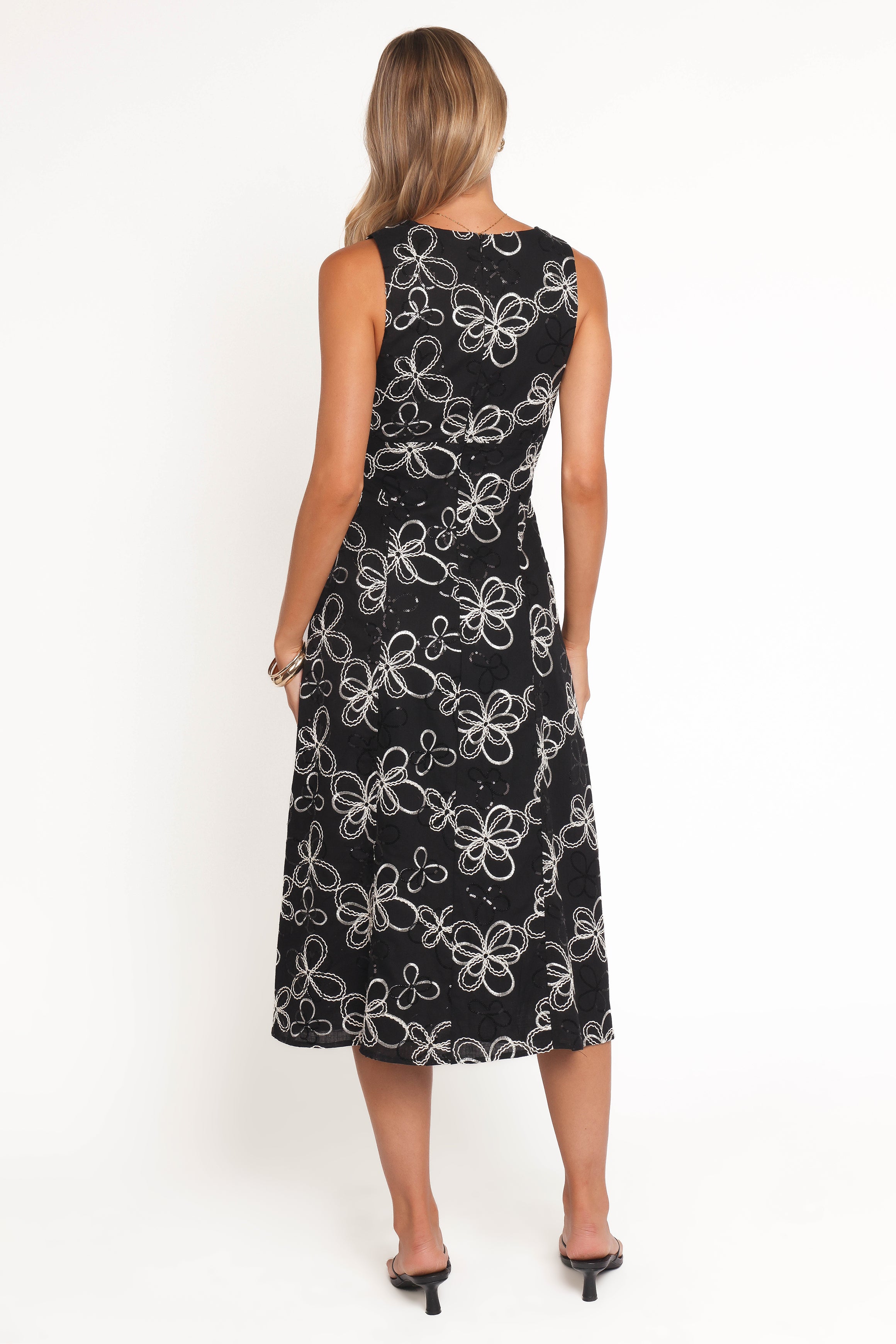 Loven Midi Dress - Black/White