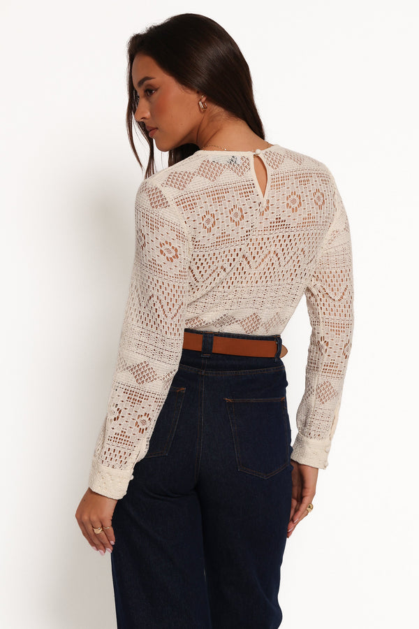 Maddot Long Sleeve Top - Cream