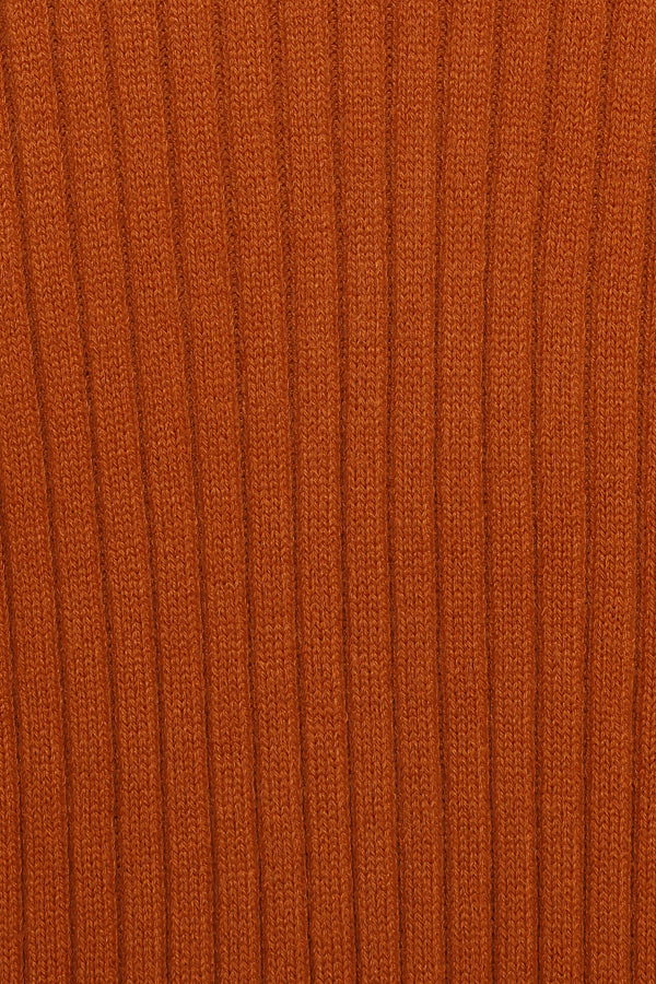 Makenna Long Open Front Cardigan - Rust