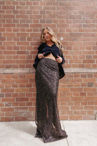 Jennings Sequin Maxi Skirt - Black