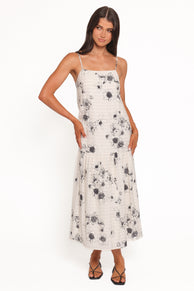 Martine Maxi Dress - Black/Ivory Floral