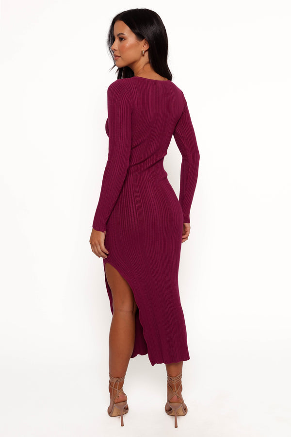 Mattie Long Sleeve Maxi Dress - Plum