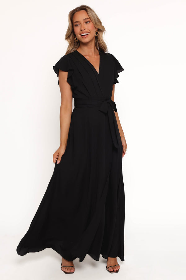 Maverick Wrap Maxi Dress - Black