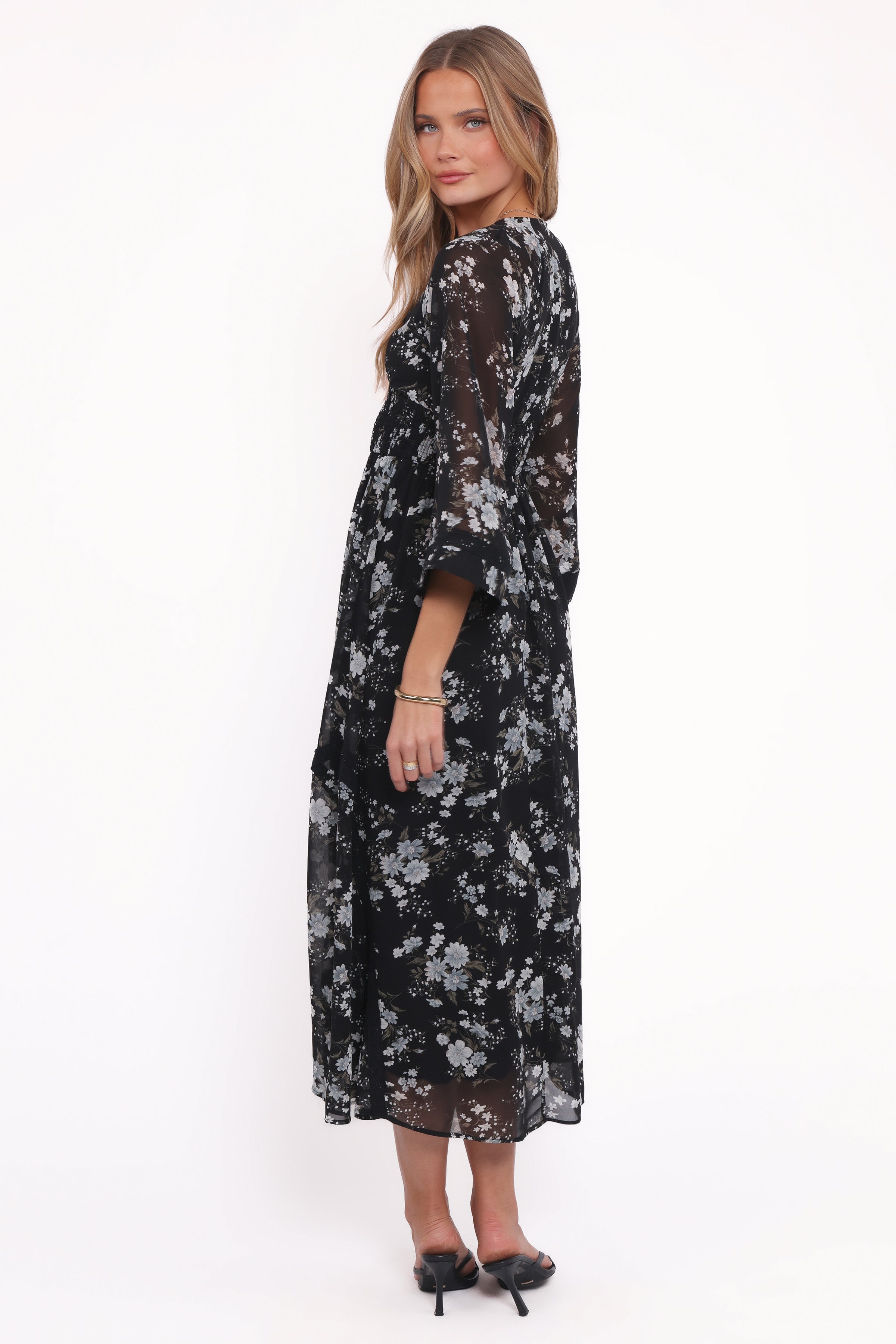 Mavis Long Sleeve Maxi Dress - Black Floral