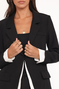 Melissa Layered Blazer - Black