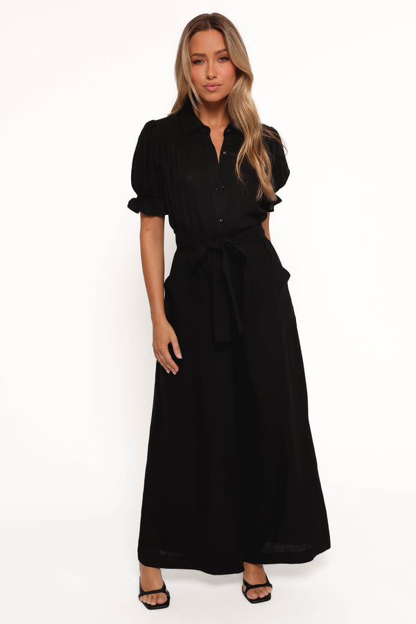 Minnie Waist Tie Jumpsuit - Black