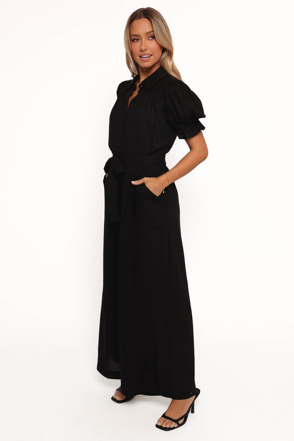 Minnie Waist Tie Jumpsuit - Black