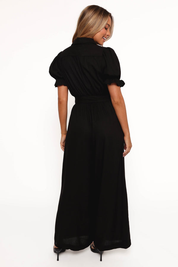 Minnie Waist Tie Jumpsuit - Black