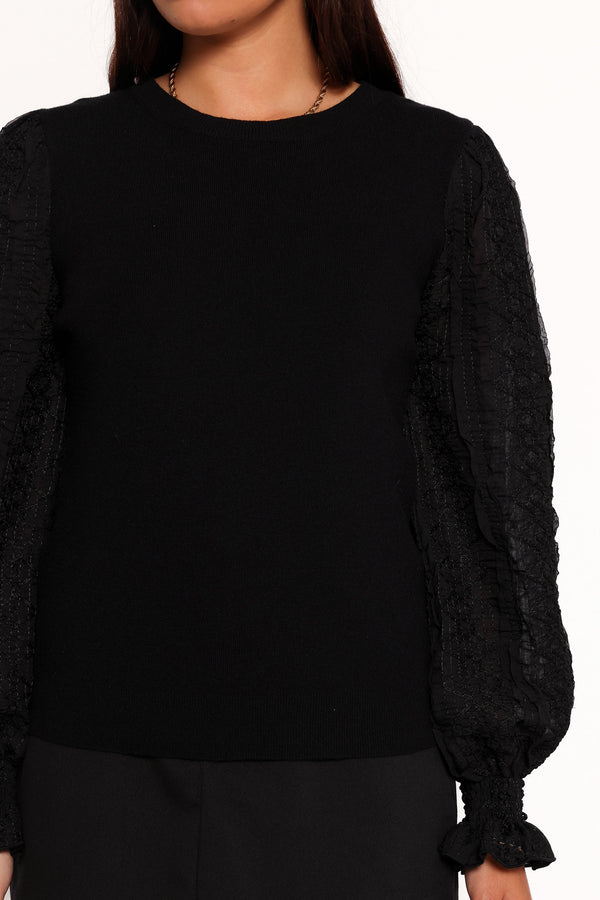 Misah Long Sleeve Top - Black