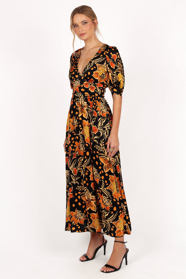 Nadalyn Midi Dress - Black/Multi