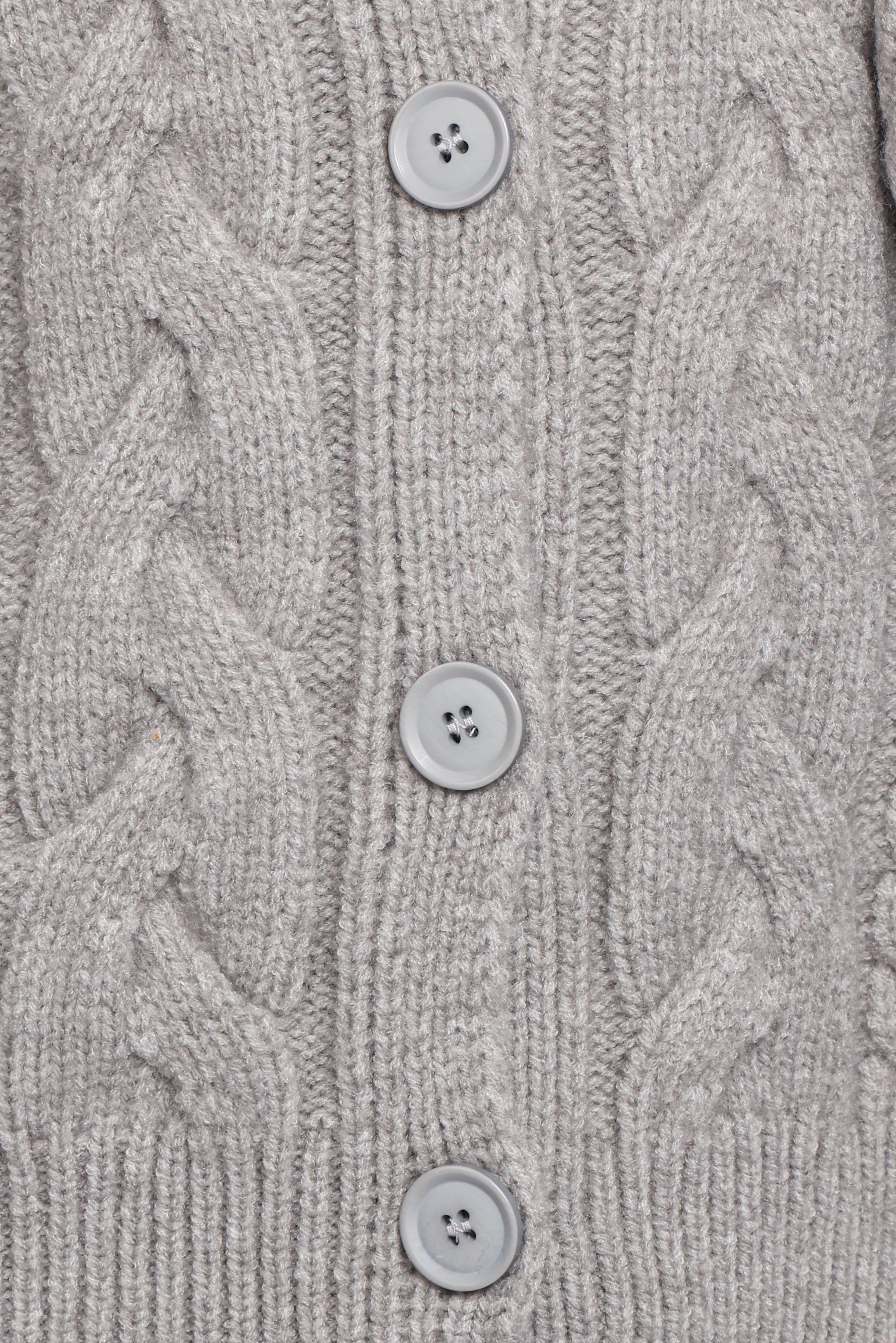 Nika Cable Knit Cardigan - Grey