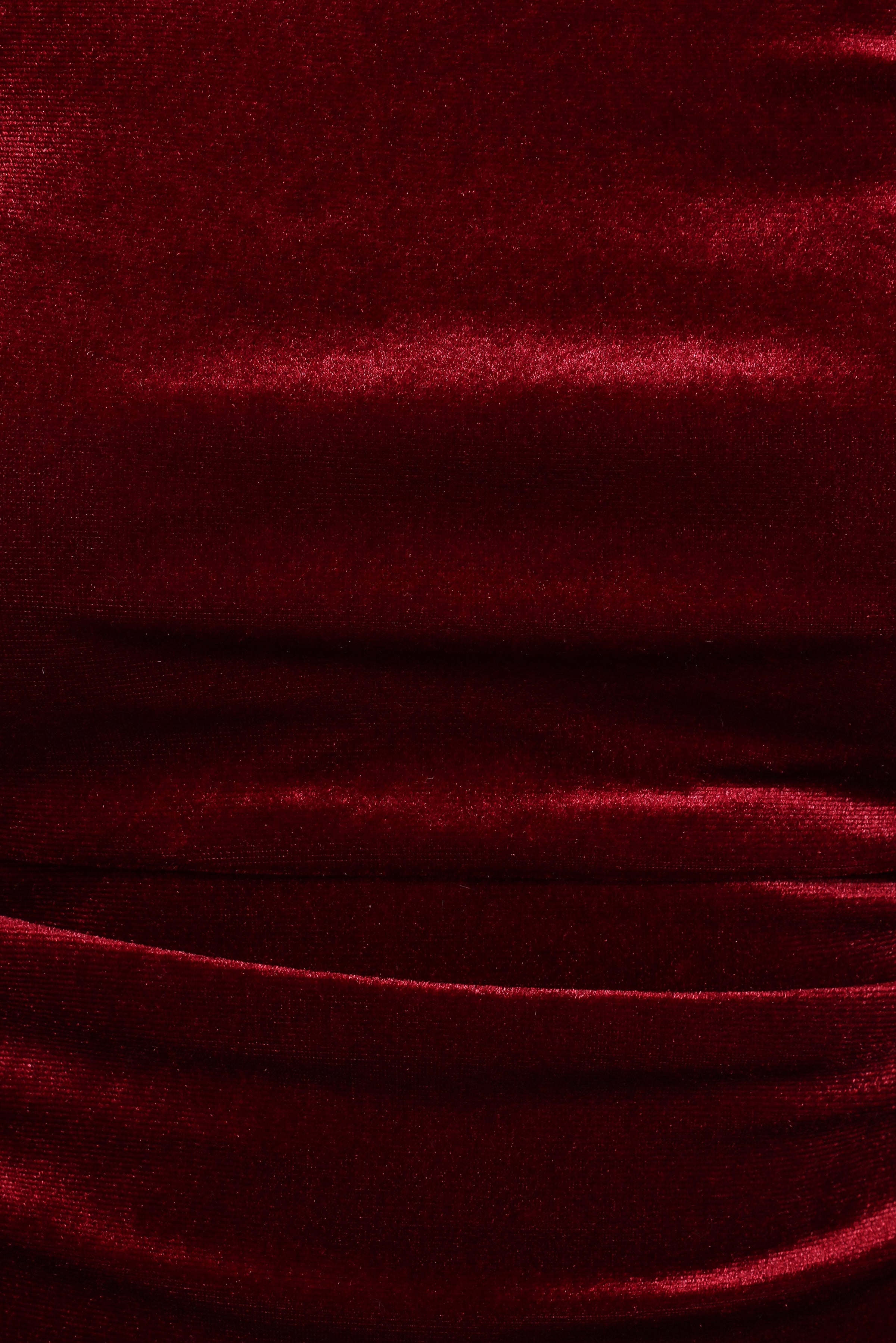 Nissa Velvet Top - Burgundy