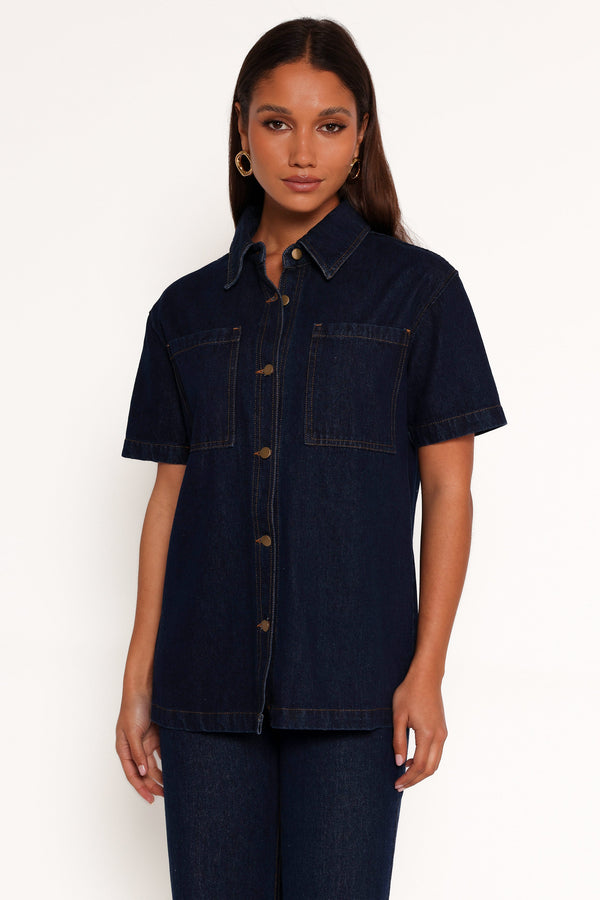 Nolan Denim Shirt - Dark Denim