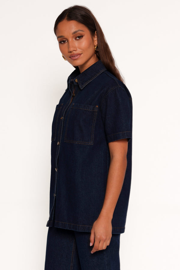 Nolan Denim Shirt - Dark Denim