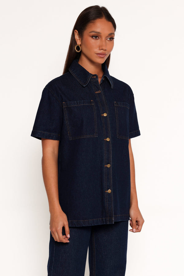 Nolan Denim Shirt - Dark Denim