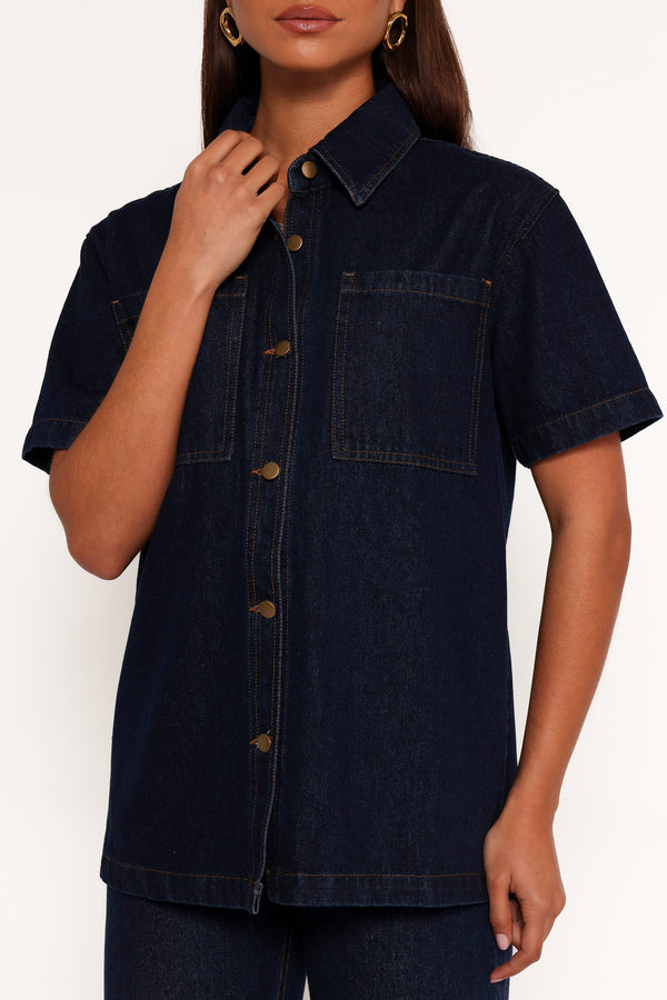 Nolan Denim Shirt - Dark Denim