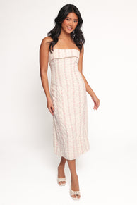 Norma Strapless Midi Dress - Pink Floral