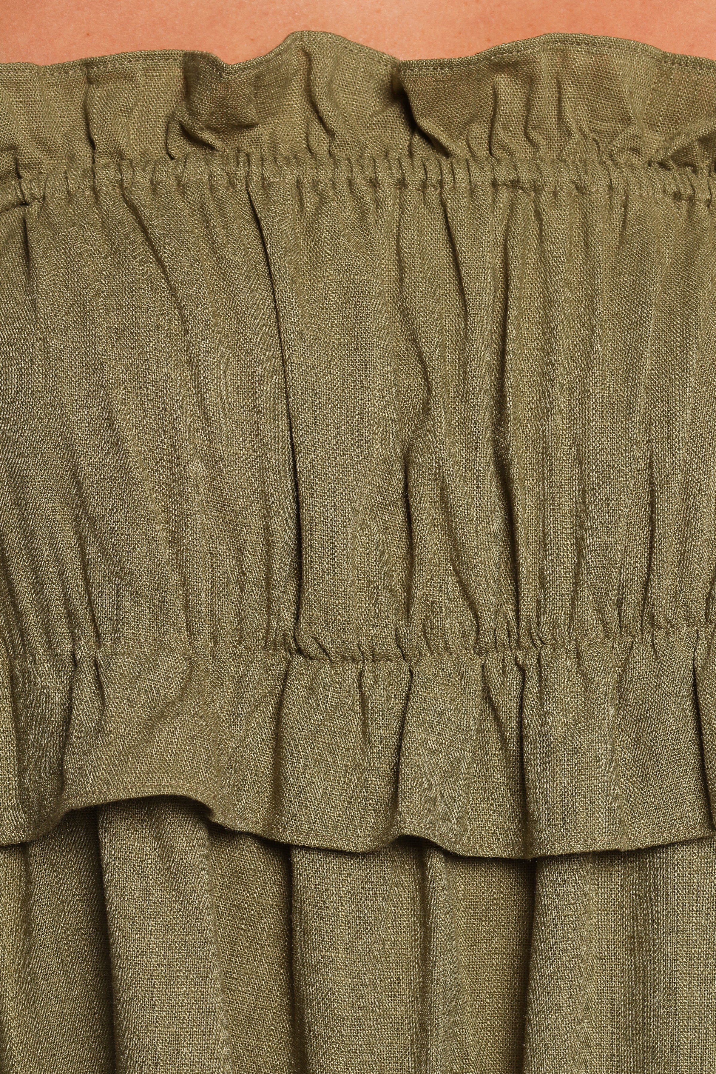 Orion Frill Strap Mini Dress - Olive