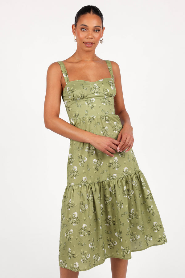 Paisley Midi Dress - Sage Botanica