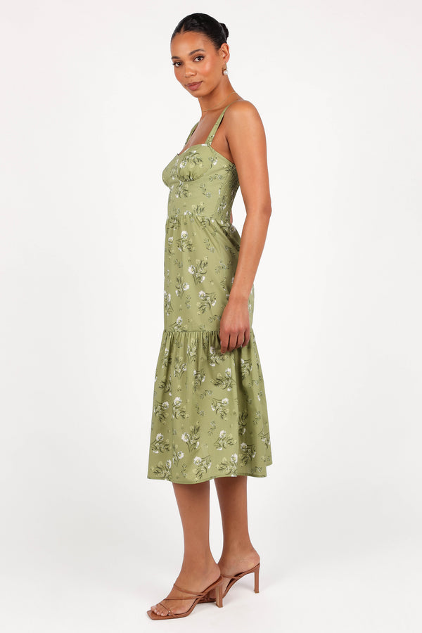 Paisley Midi Dress - Sage Botanica