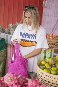 Papaya Graphic Tee - Pale Pink
