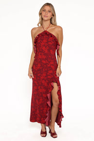 Patricia Maxi Dress - Burgundy/Red Floral