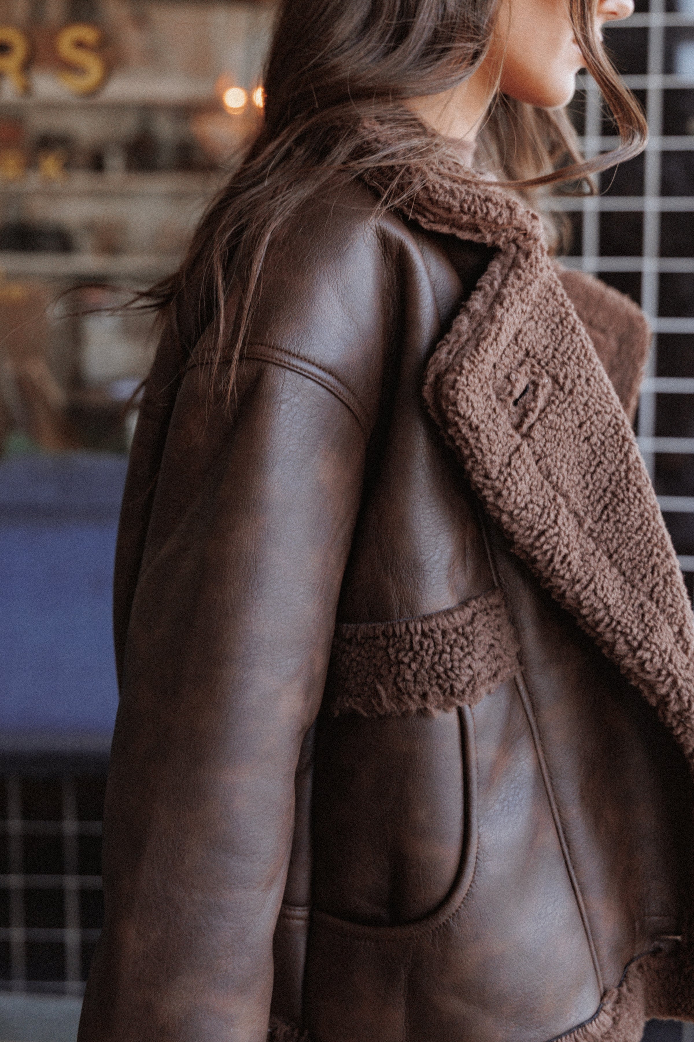 Sherpa Car Coat - Chocolate