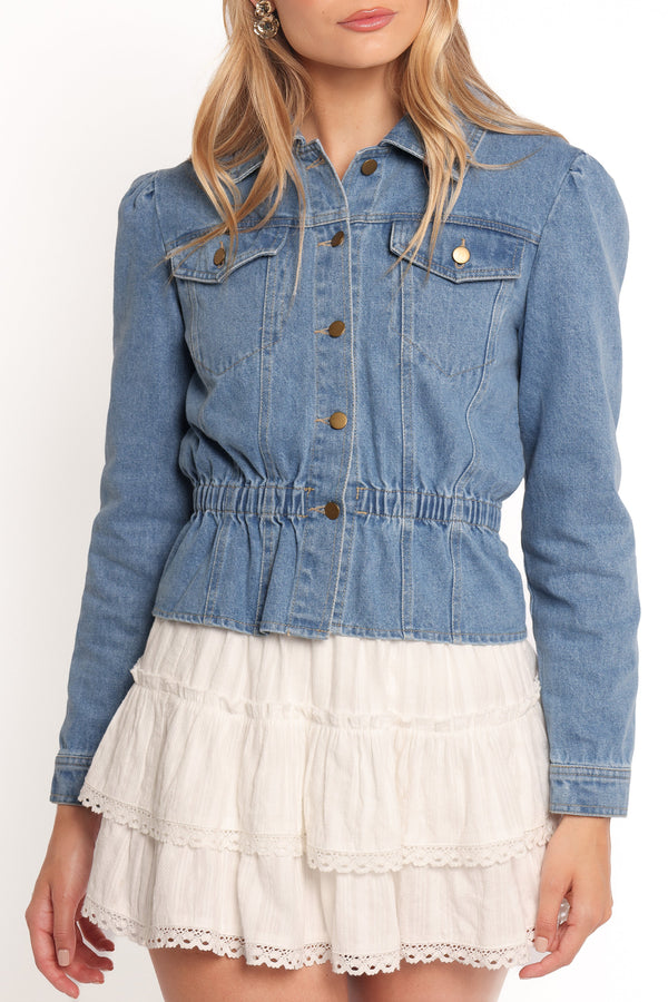 Raine Peplum Denim Jacket - Denim