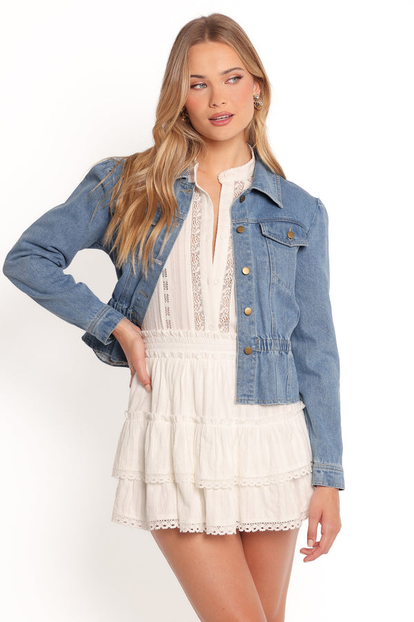 Raine Peplum Denim Jacket - Denim