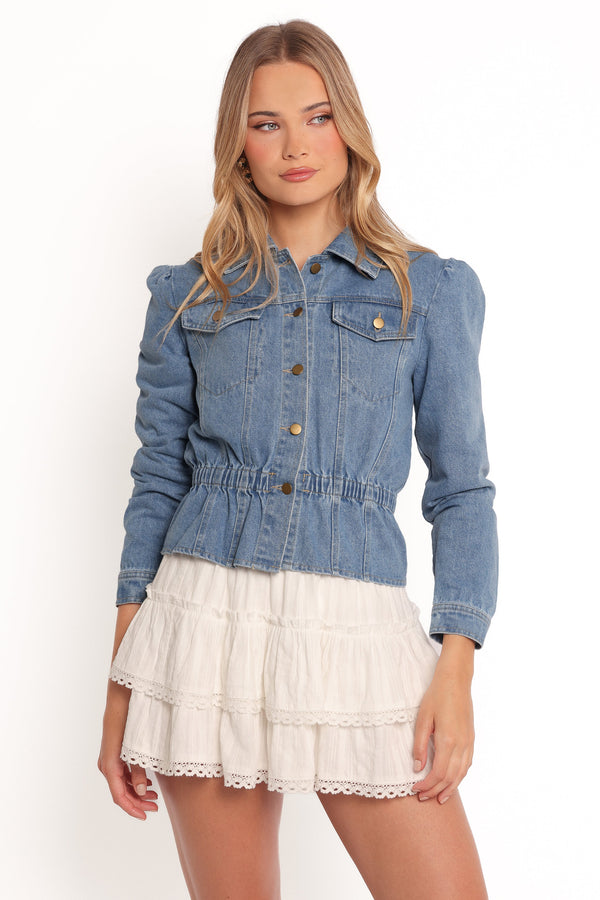 Raine Peplum Denim Jacket - Denim