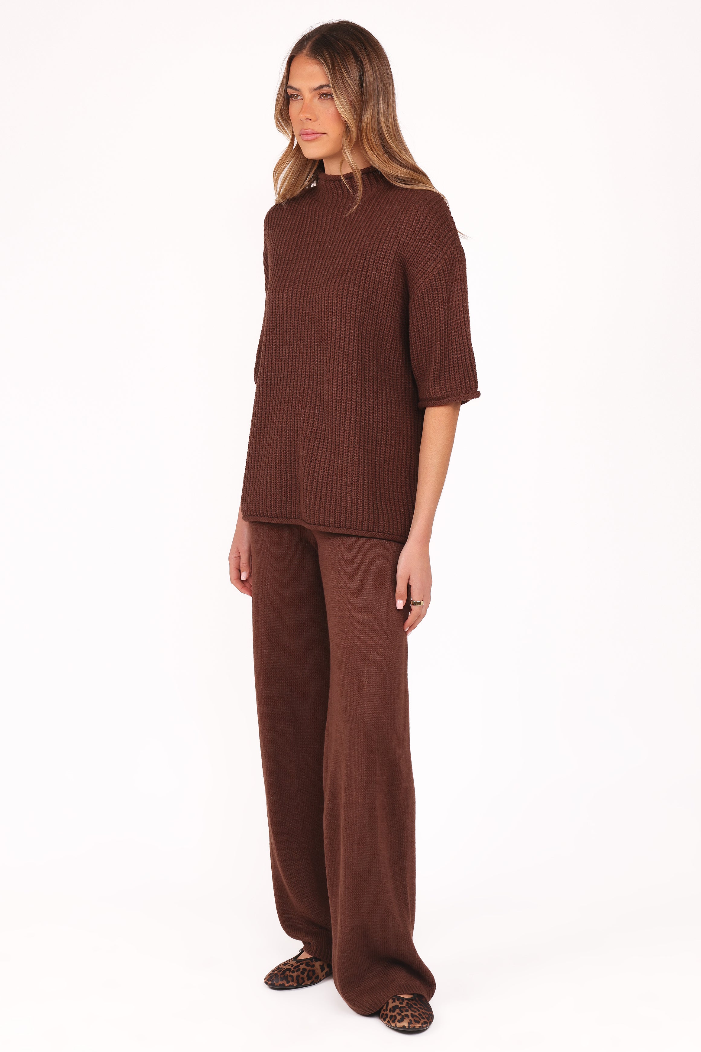 Remii Knit Pant Set - Chocolate