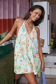 Renata Halter Romper - Golden Palm