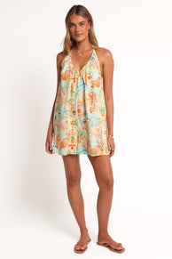 Renata Halter Romper - Golden Palm