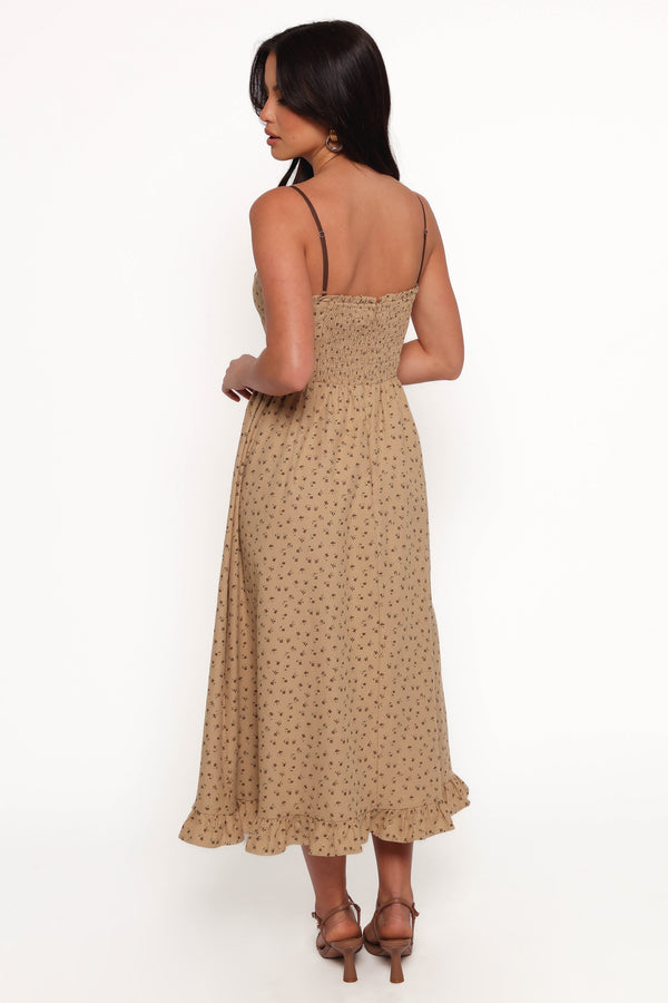 Robbins Midi Dress - Beige Brown