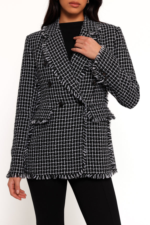 Rocco Hem Blazer - Black/White