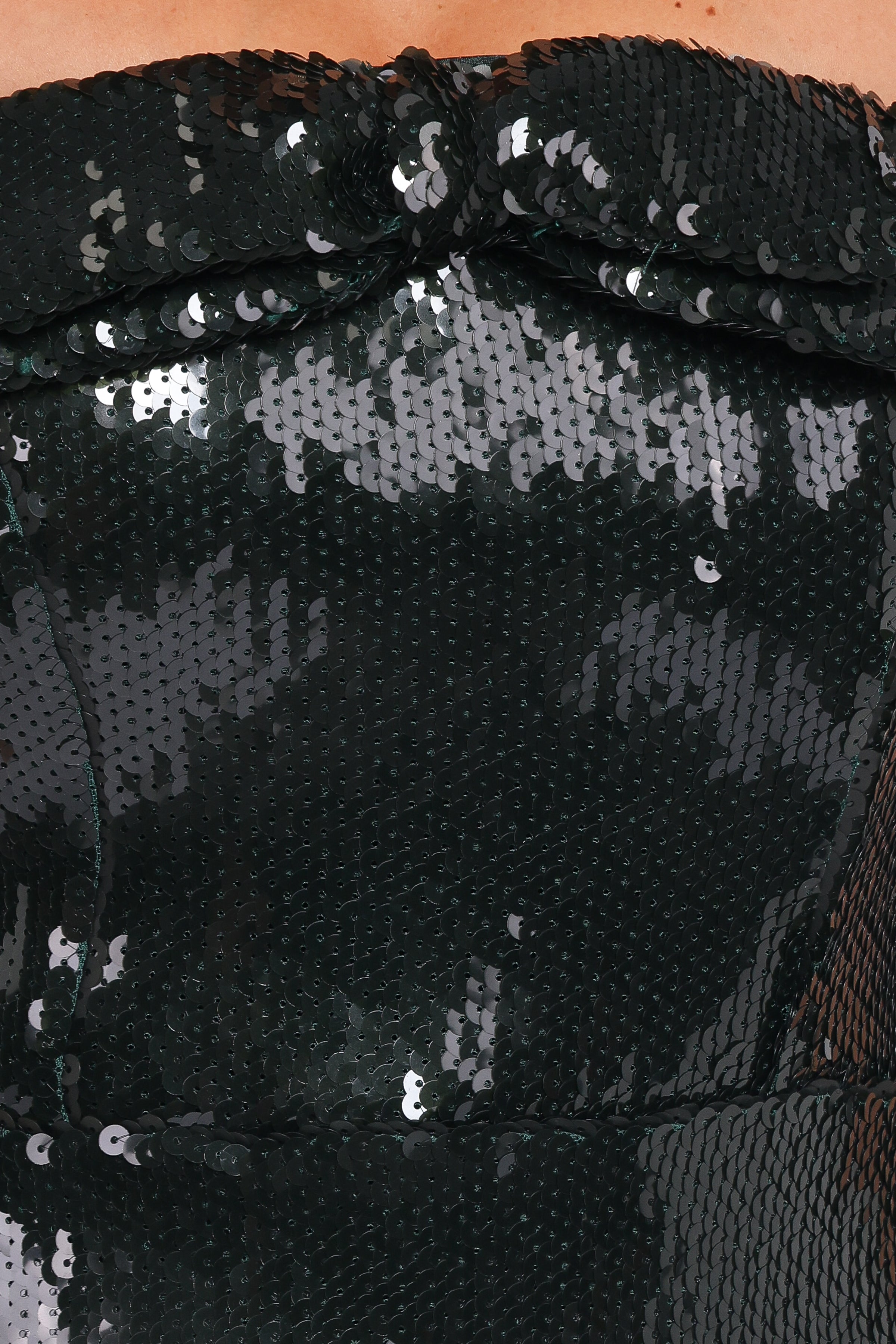 Sadie Strapless Bow Mini Dress - Green Sequin