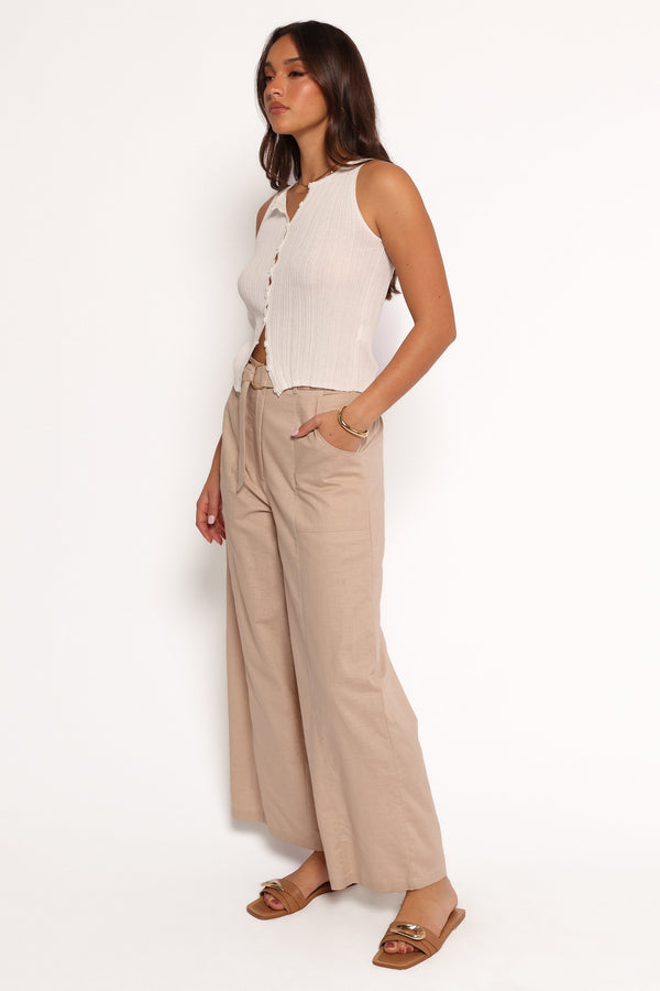 Sadie Wide Leg Pant - Oatmeal