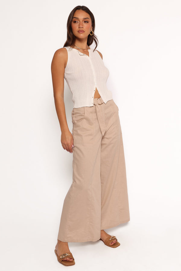 Sadie Wide Leg Pant - Oatmeal