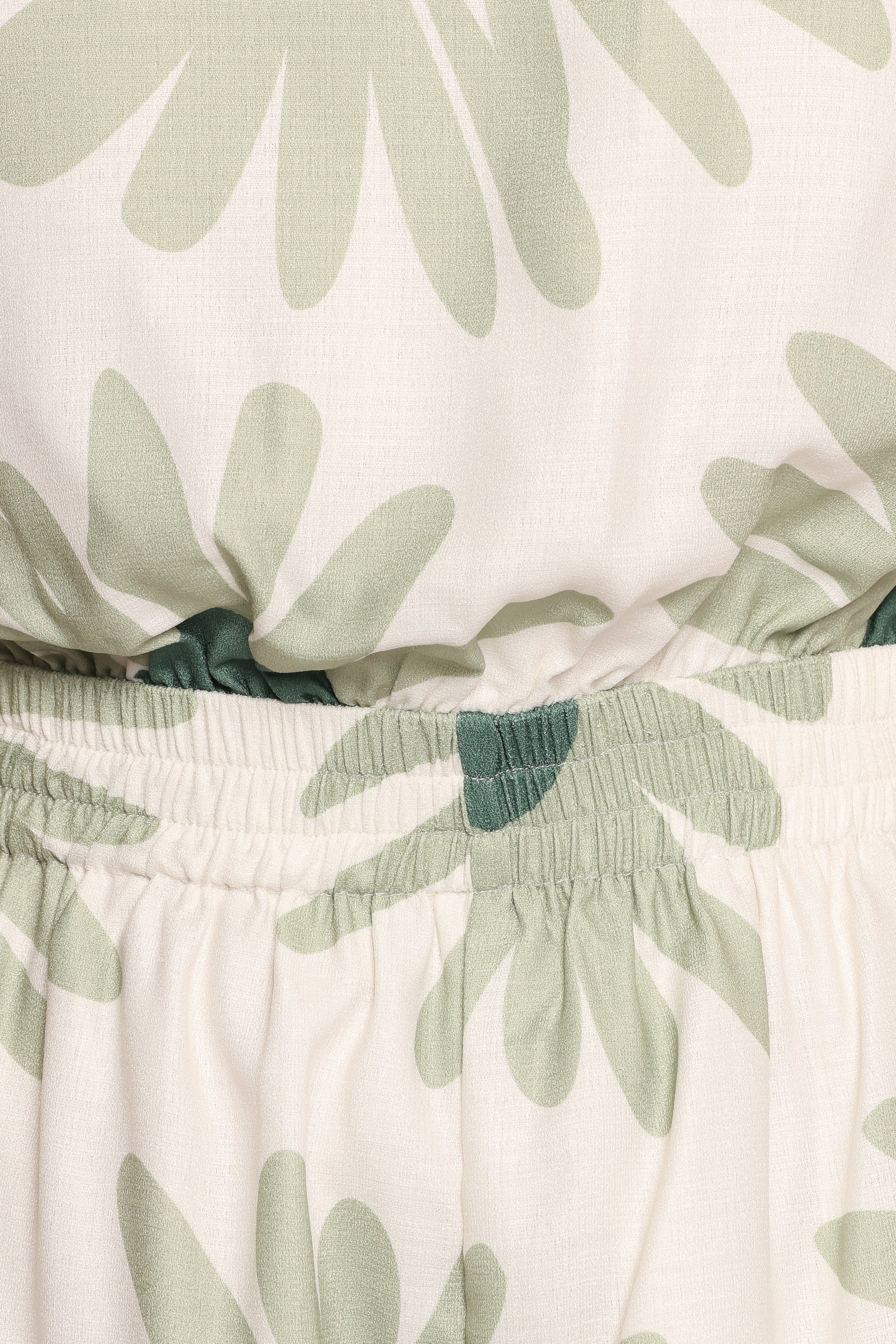 Sally Romper - Green Floral