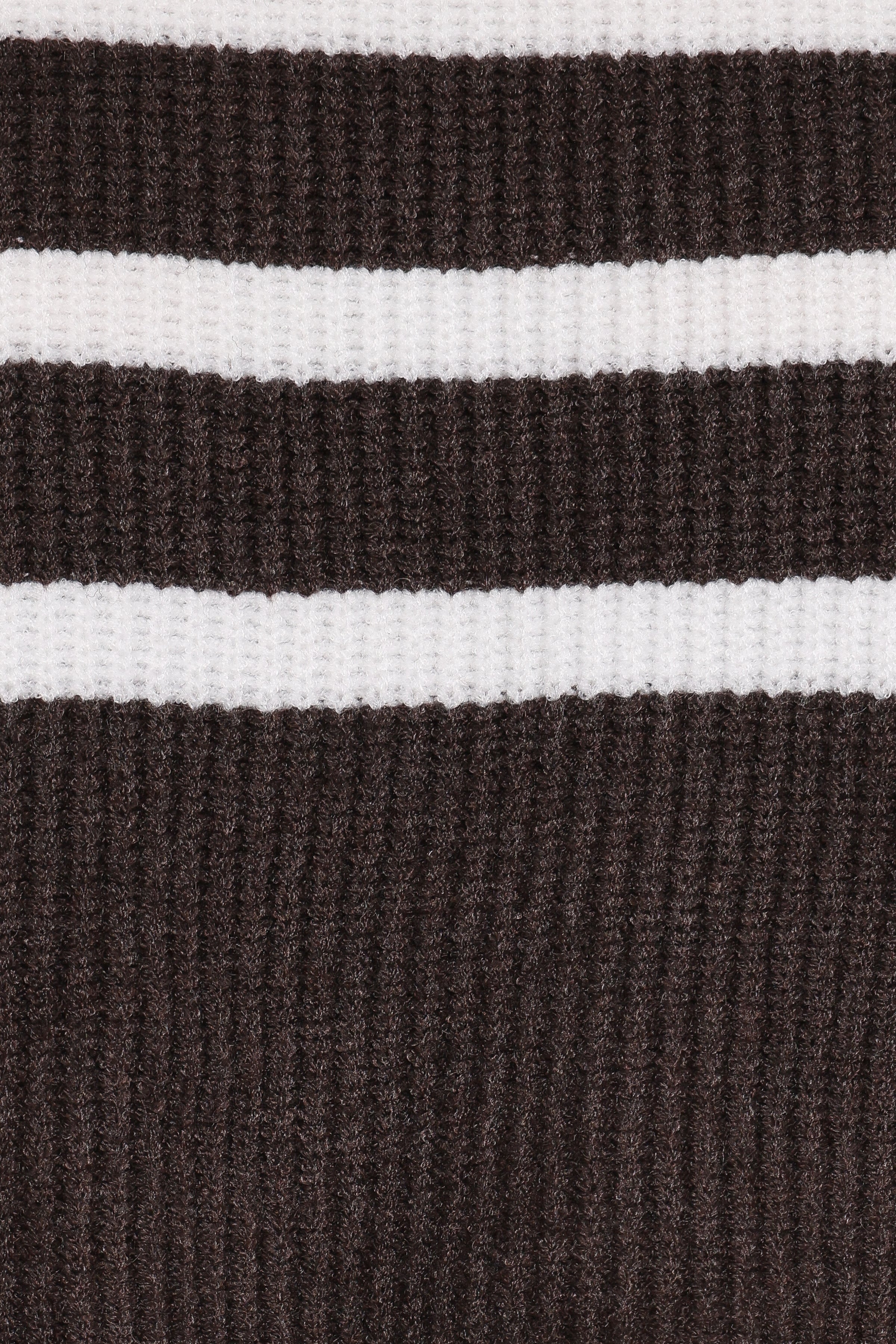 Sara Sweater Set Mini Skirt - Chocolate Cream Stripe