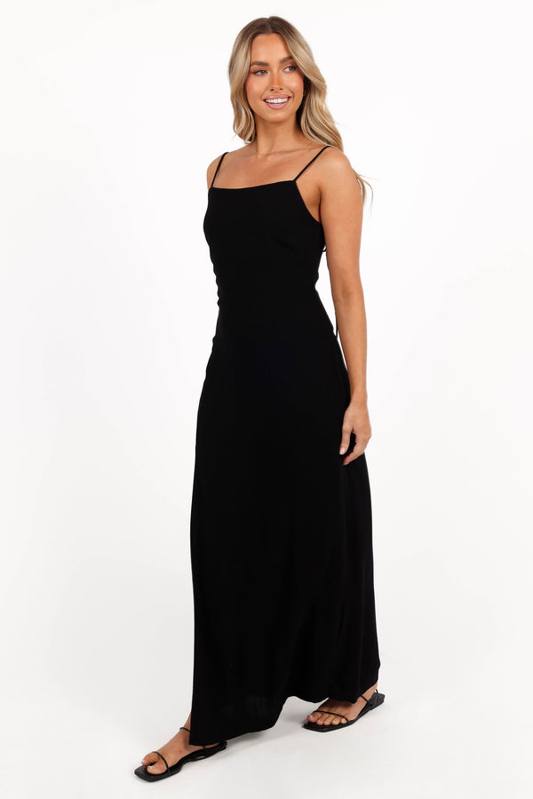 Sawyer Midi Slip Dress - Black