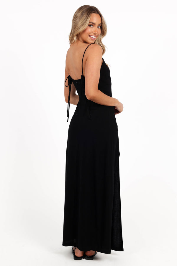 Sawyer Midi Slip Dress - Black