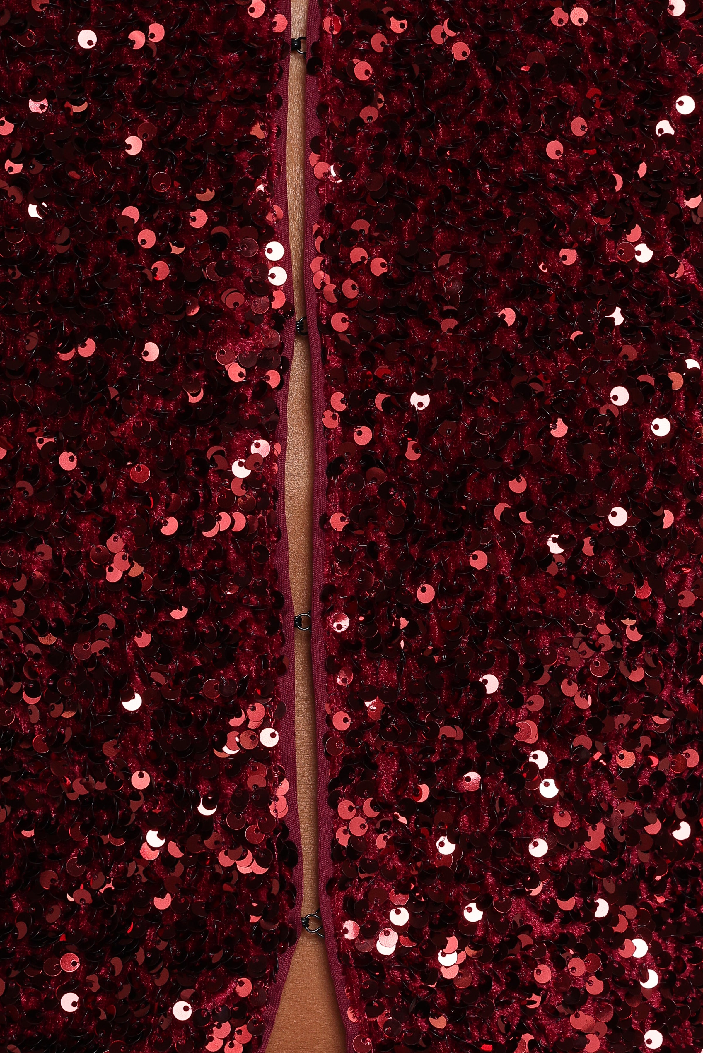 Scarlette Cropped Jacket - Burgundy Sequin