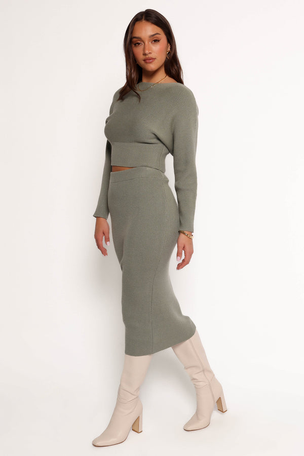 Serena Knitted Set - Olive