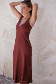 Shyla Midi Dress - Brown