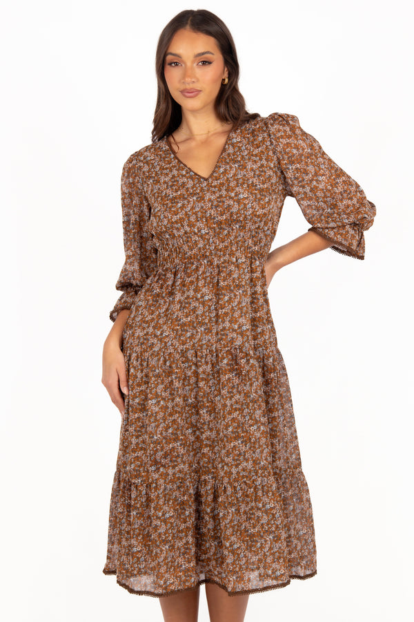 Simone Midi Dress - Camel