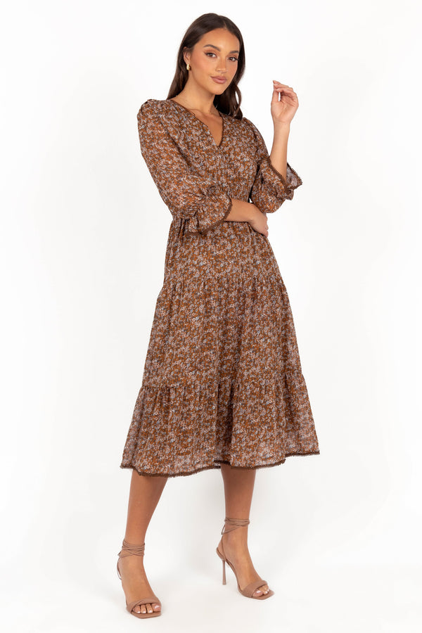 Simone Midi Dress - Camel