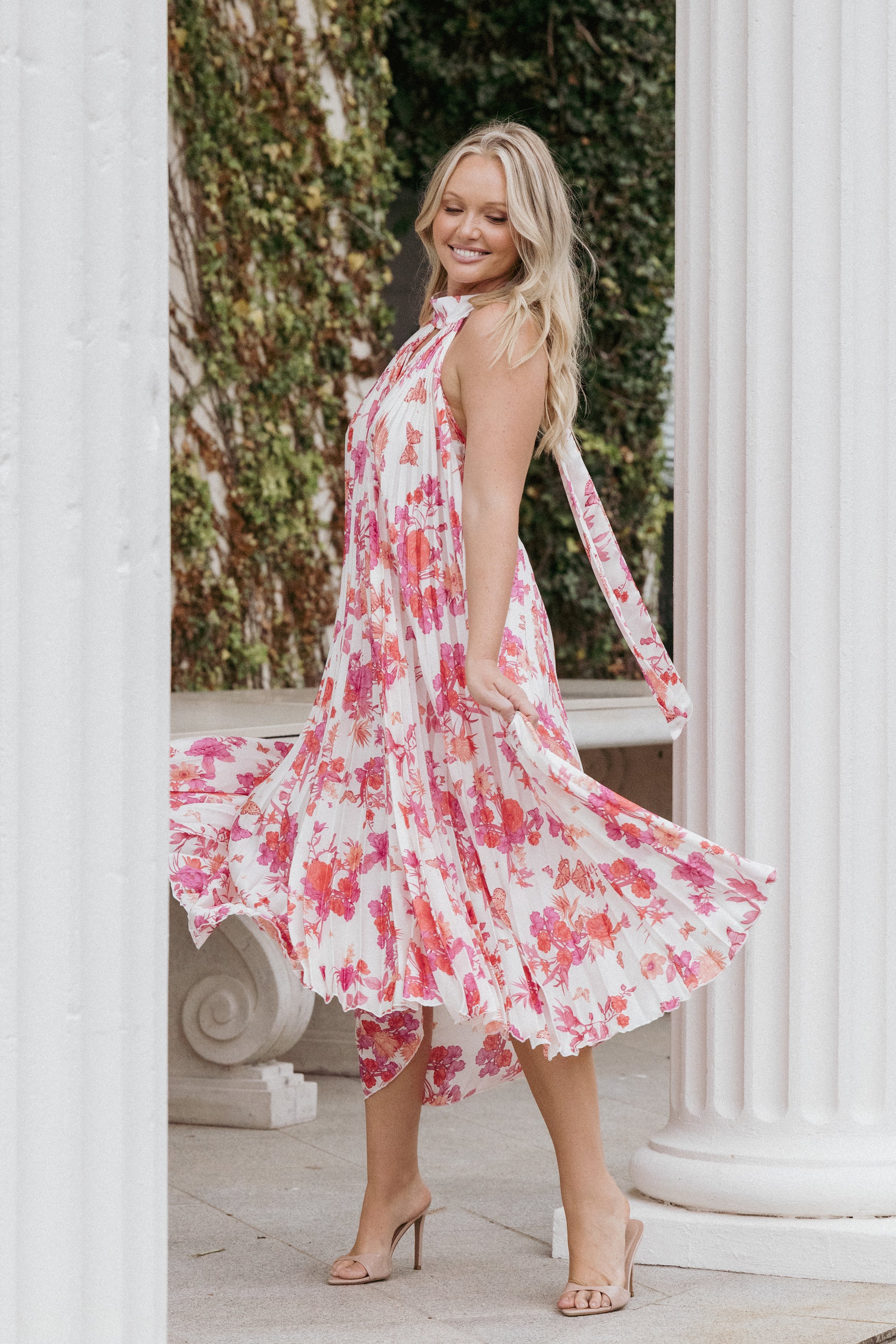 Sirmione Maxi Dress - Pink Floral