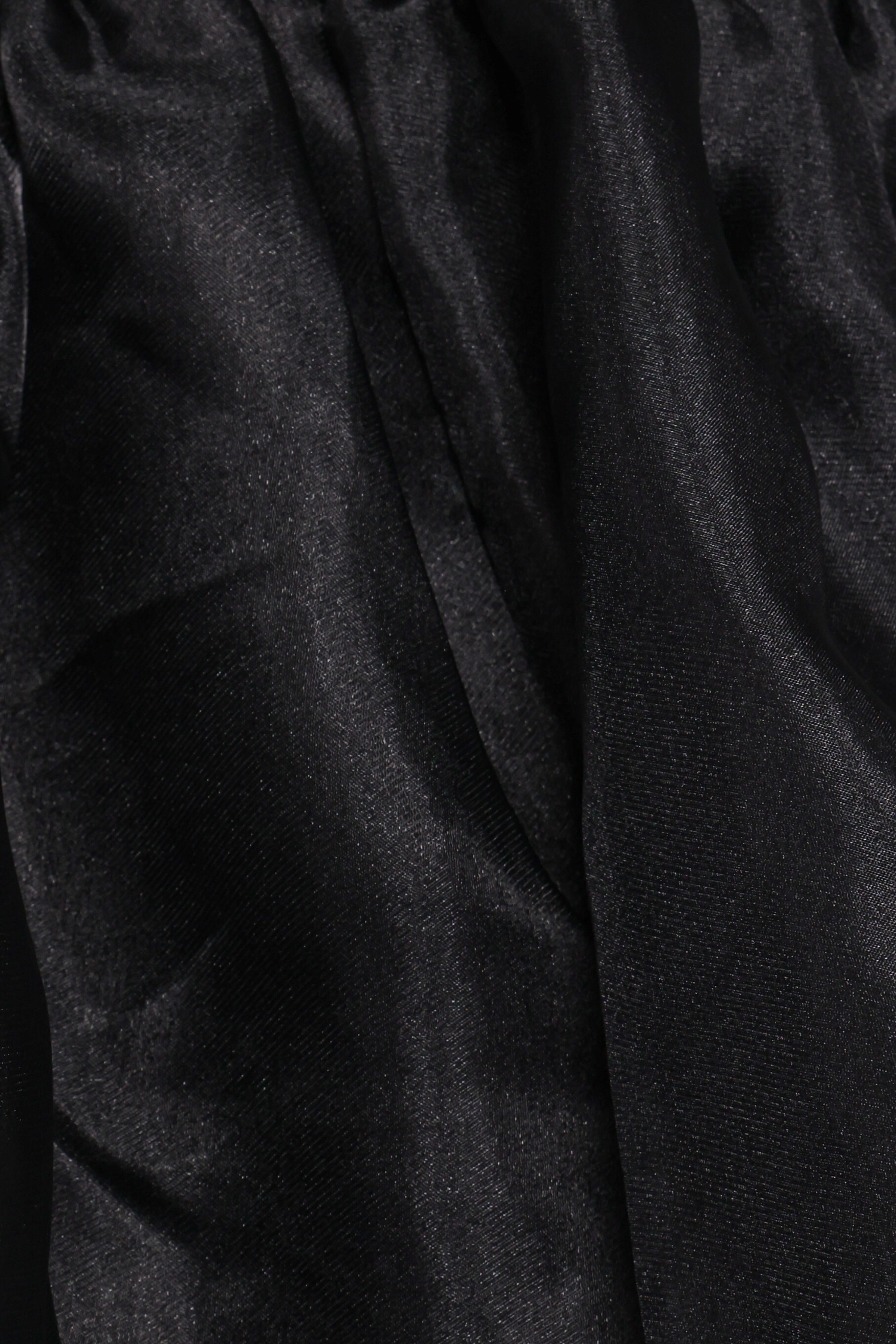 Solenne Puff Sleeve Peplum Organza Top - Black