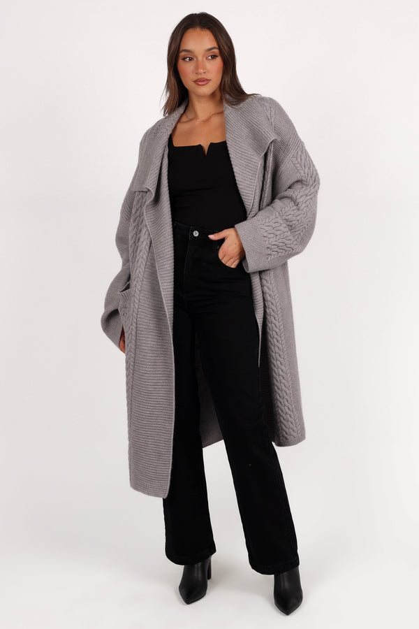 Soma Oversized Open Front Cardigan - Grey